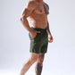 Men's Solid Color Plus Size Zipper Pocket Sports Casual Shorts