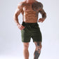 Men's Solid Color Plus Size Zipper Pocket Sports Casual Shorts
